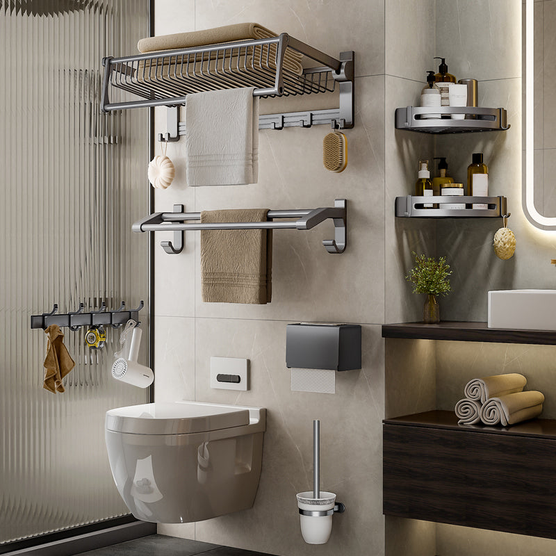 Modern Gray Bathroom Set Paper Holder Bathroom Shelf Bathroom Hardware Set