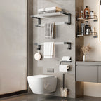 Black Bathroom Set Metallic & Acrylic Bathroom Accessories Set made of Stainless Steel Aluminium