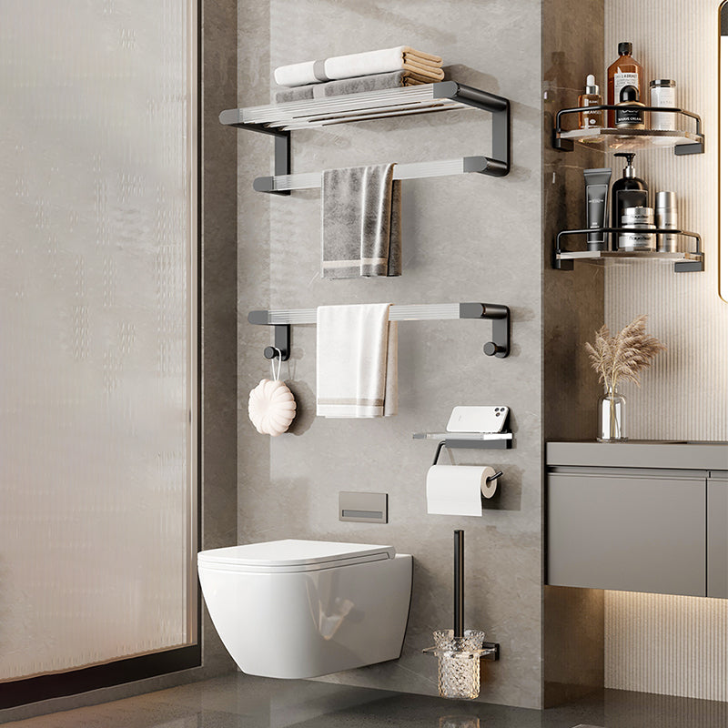 Black Bathroom Set Metallic & Acrylic Bathroom Accessories Set made of Stainless Steel Aluminium
