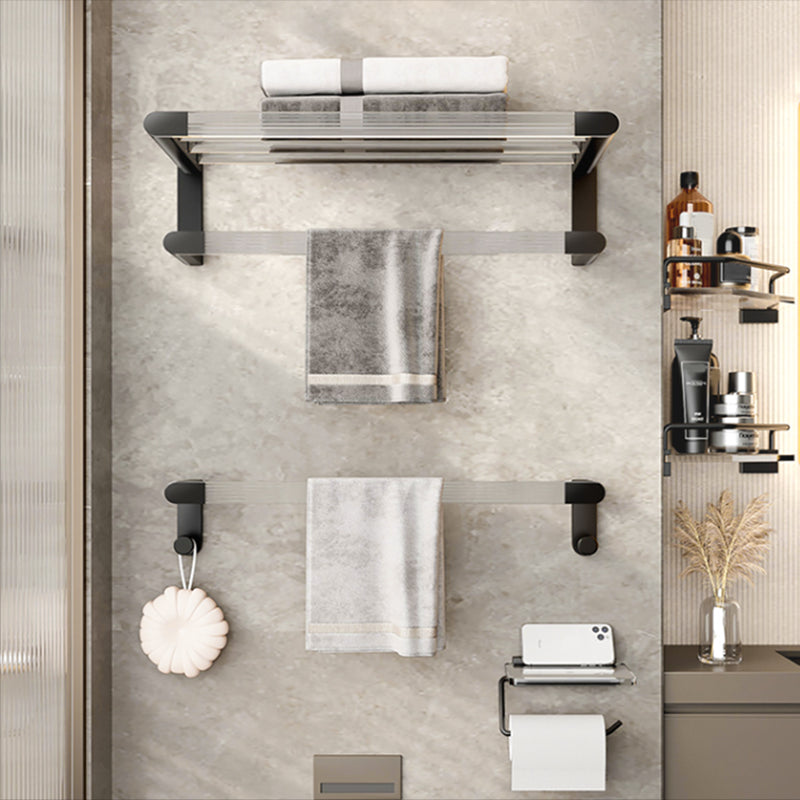 Black Bathroom Set Metallic & Acrylic Bathroom Accessories Set made of Stainless Steel Aluminium