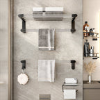 Black Bathroom Set Metallic & Acrylic Bathroom Accessories Set made of Stainless Steel Aluminium
