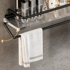 Black Bathroom Set Metallic & Acrylic Bathroom Accessories Set made of Stainless Steel Aluminium