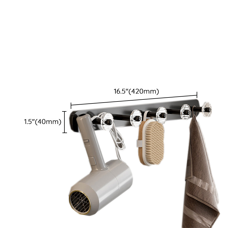 Black Bathroom Set Metallic & Acrylic Bathroom Accessories Set made of Stainless Steel Aluminium