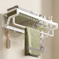 Contemporary bathroom accessory set made of matte stainless steel-aluminum with bathrobe hook/bath shelf