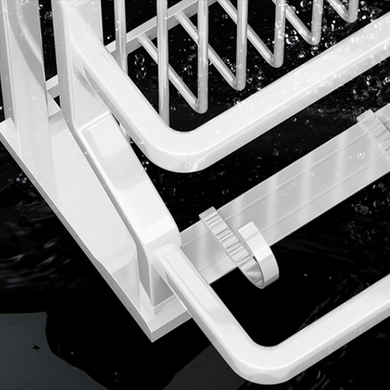 Contemporary bathroom accessory set made of matte stainless steel-aluminum with bathrobe hook/bath shelf