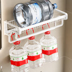 Contemporary bathroom accessory set made of matte stainless steel-aluminum with bathrobe hook/bath shelf