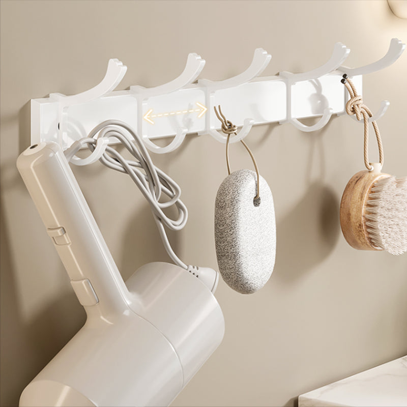 Contemporary bathroom accessory set made of matte stainless steel-aluminum with bathrobe hook/bath shelf