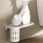 Contemporary bathroom accessory set made of matte stainless steel-aluminum with bathrobe hook/bath shelf