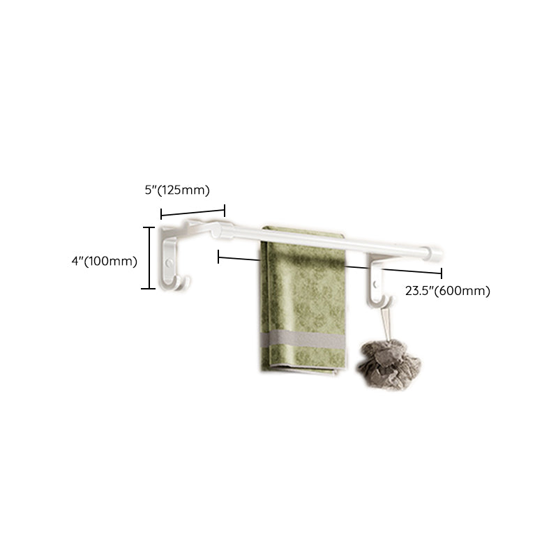 Contemporary bathroom accessory set made of matte stainless steel-aluminum with bathrobe hook/bath shelf