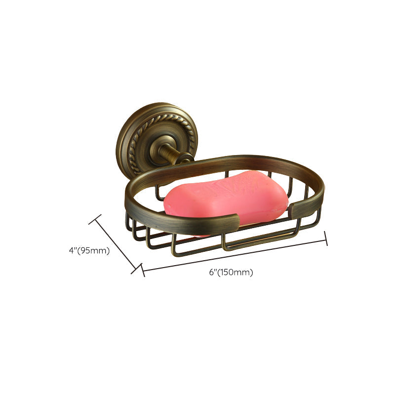 Worn Brass Traditional Bathroom Set with Bath Shelf/Paper Holder & Towel Bar