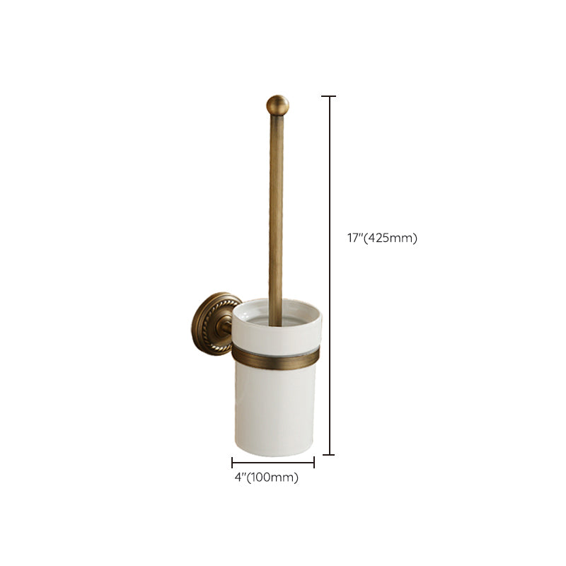 Worn Brass Traditional Bathroom Set with Bath Shelf/Paper Holder & Towel Bar