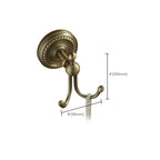 Worn Brass Traditional Bathroom Set with Bath Shelf/Paper Holder & Towel Bar