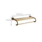 Worn Brass Traditional Bathroom Set with Bath Shelf/Paper Holder & Towel Bar