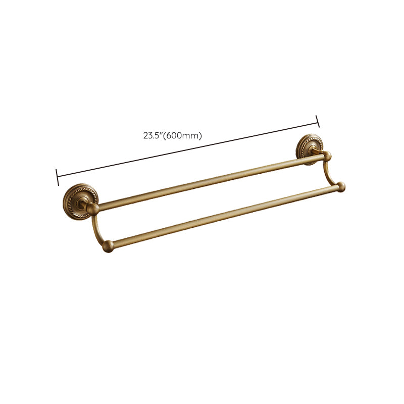 Worn Brass Traditional Bathroom Set with Bath Shelf/Paper Holder & Towel Bar