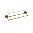 Worn Brass Traditional Bathroom Set with Bath Shelf/Paper Holder & Towel Bar