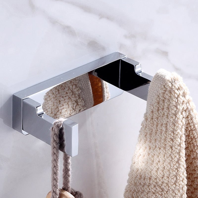 Chrome brass modern bathroom accessory set with towel bar/ ring/ paper holder & bathrobe hook