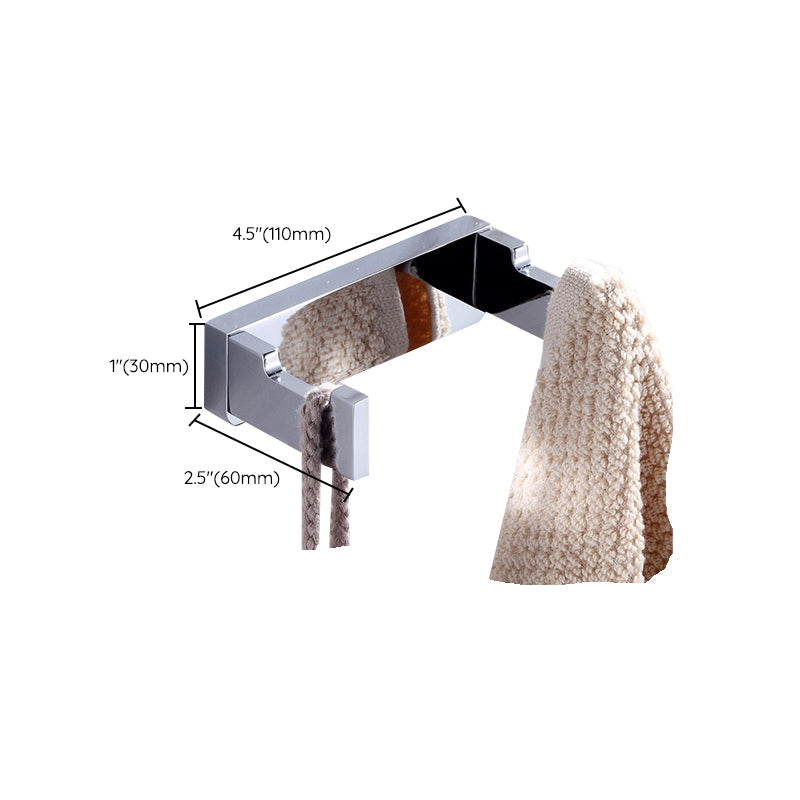 Chrome brass modern bathroom accessory set with towel bar/ ring/ paper holder & bathrobe hook