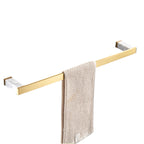 Brushed Brass Bathroom Accessory Set Metal & Marble Bathroom Hardware Set with Bathtub Shelf