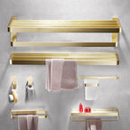 Brushed Brass Bathroom Hardware Set Retro Golden Bathroom Accessories Set