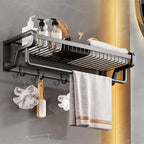 Contemporary bathroom accessory set made of matte stainless steel-aluminum with bathrobe hook/towel rail