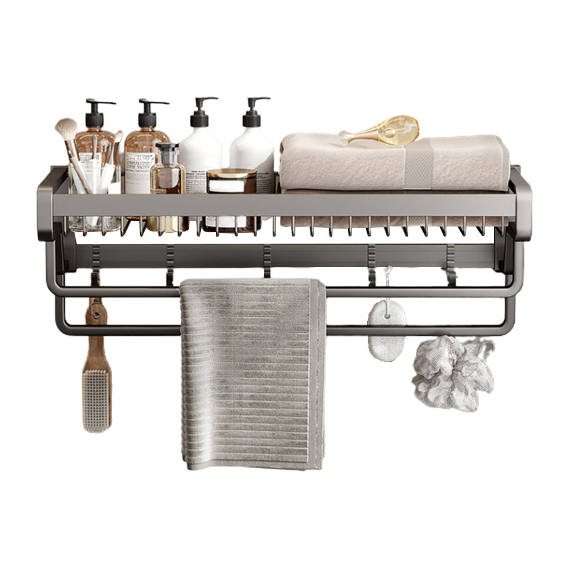 Contemporary bathroom accessory set made of matte stainless steel-aluminum with bathrobe hook/towel rail