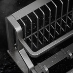 Contemporary bathroom accessory set made of matte stainless steel-aluminum with bathrobe hook/towel rail