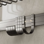 Contemporary bathroom accessory set made of matte stainless steel-aluminum with bathrobe hook/towel rail