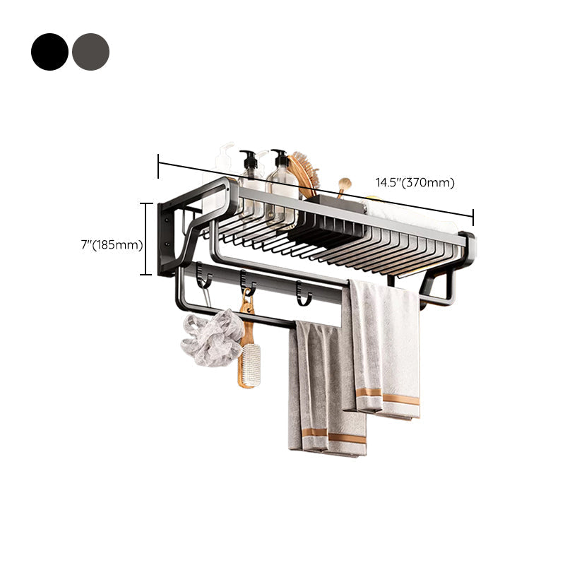 Contemporary bathroom accessory set made of matte stainless steel-aluminum with bathrobe hook/towel rail