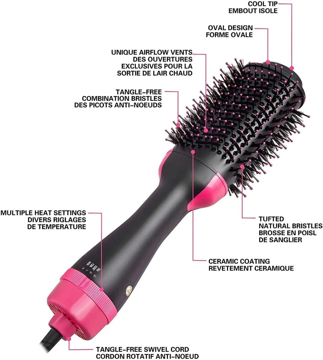 4-in-1 hairdryer & straightener for volume, shine & styling versatility