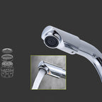 Chrome Round Washbasin Faucet with Swivel Spout for the Bathroom