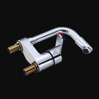 Chrome Round Washbasin Faucet with Swivel Spout for the Bathroom
