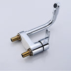 Chrome Round Washbasin Faucet with Swivel Spout for the Bathroom