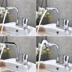 Chrome Round Washbasin Faucet with Swivel Spout for the Bathroom