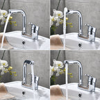 Chrome Round Washbasin Faucet with Swivel Spout for the Bathroom