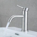 Stainless Steel Bathroom Faucet Chrome Lever Handle Sink Faucet with 1 Hole