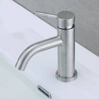 Stainless Steel Bathroom Faucet Chrome Lever Handle Sink Faucet with 1 Hole