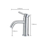 Stainless Steel Bathroom Faucet Chrome Lever Handle Sink Faucet with 1 Hole