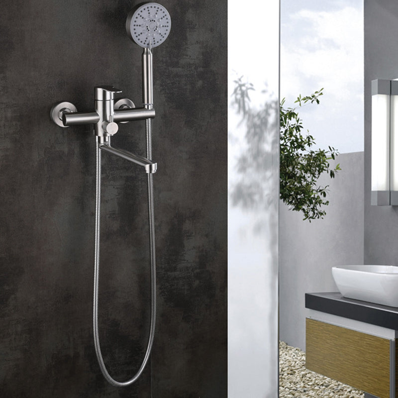 Wall-mounted metal bathtub filling low arch swivel bathtub mixer