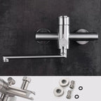 Wall-mounted metal bathtub filling low arch swivel bathtub mixer