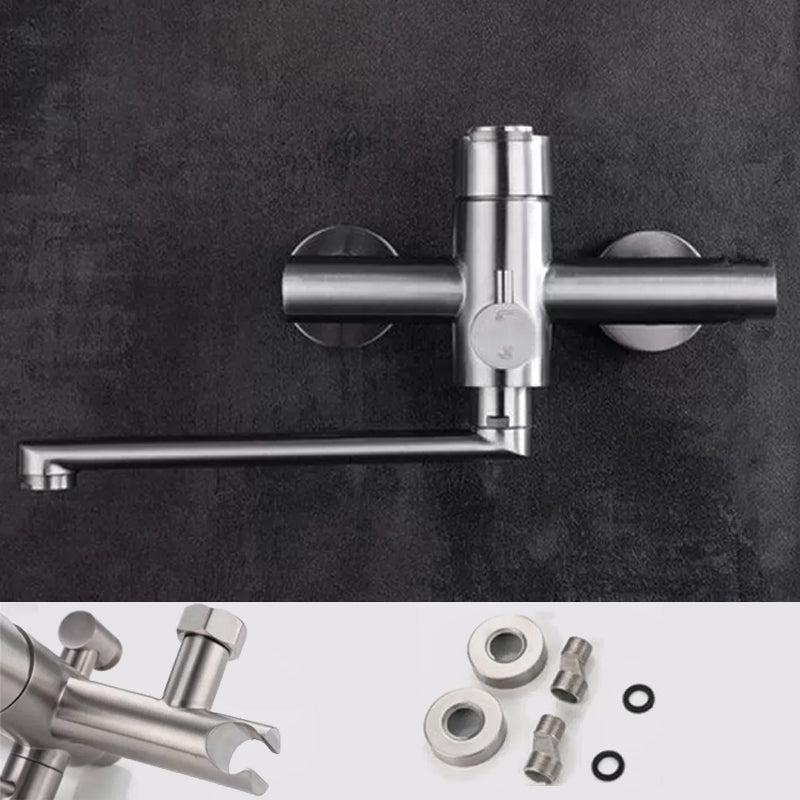 Wall-mounted metal bathtub filling low arch swivel bathtub mixer