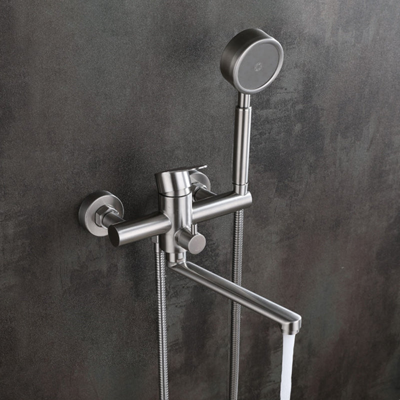 Wall-mounted metal bathtub filling low arch swivel bathtub mixer
