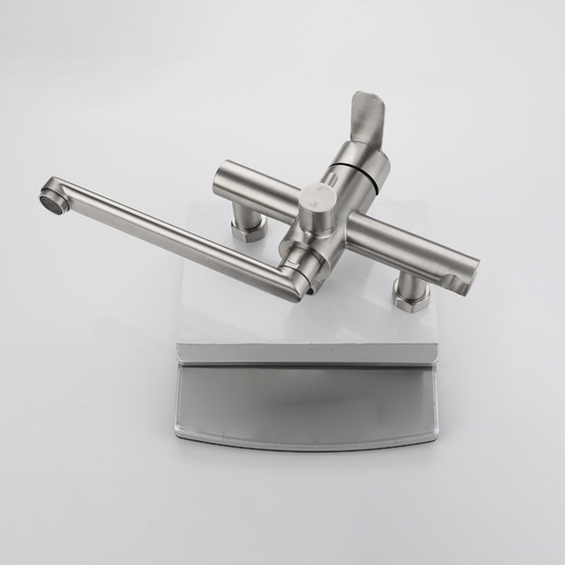 Wall-mounted metal bathtub filling low arch swivel bathtub mixer