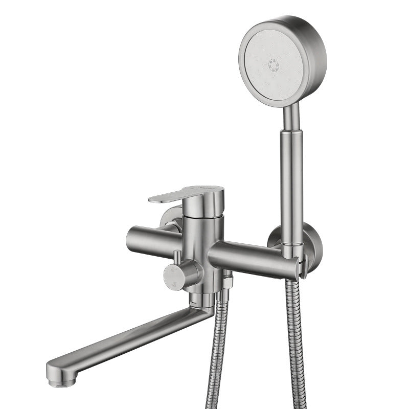Wall-mounted metal bathtub filling low arch swivel bathtub mixer