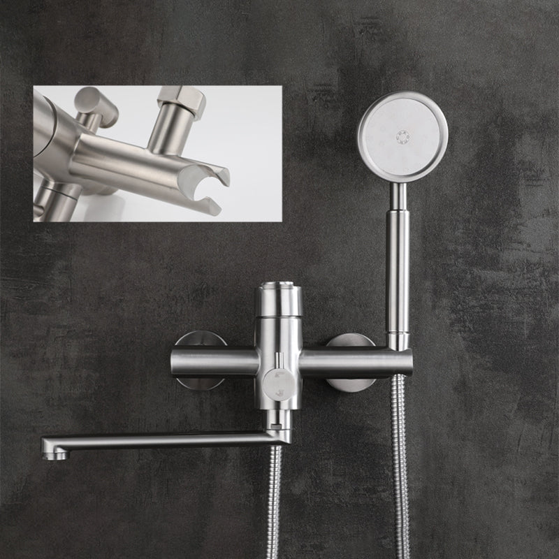 Wall-mounted metal bathtub filling low arch swivel bathtub mixer