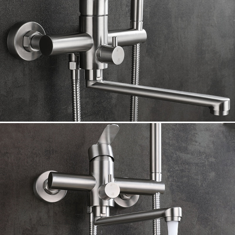 Wall-mounted metal bathtub filling low arch swivel bathtub mixer