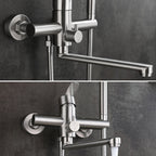 Wall-mounted metal bathtub filling low arch swivel bathtub mixer