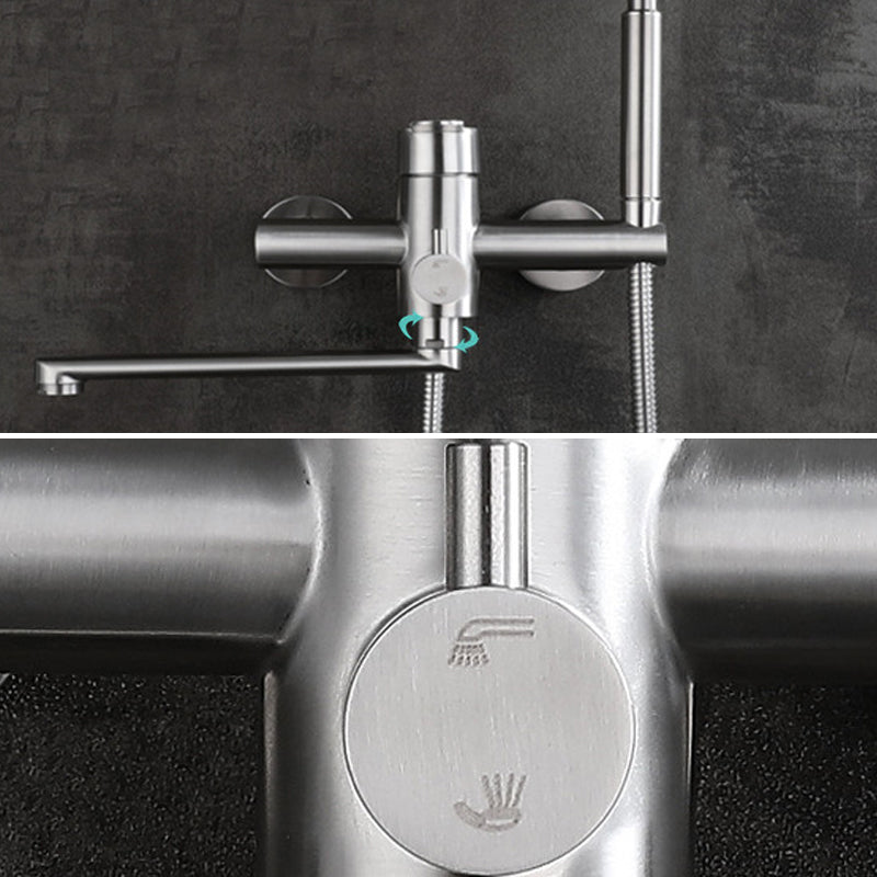 Wall-mounted metal bathtub filling low arch swivel bathtub mixer