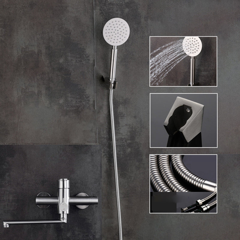 Wall-mounted metal bathtub filling low arch swivel bathtub mixer