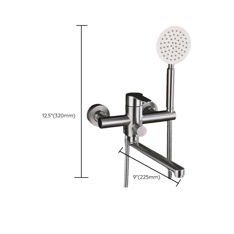 Wall-mounted metal bathtub filling low arch swivel bathtub mixer