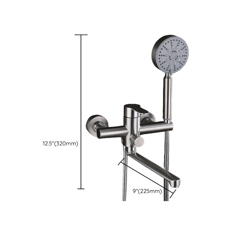 Wall-mounted metal bathtub filling low arch swivel bathtub mixer